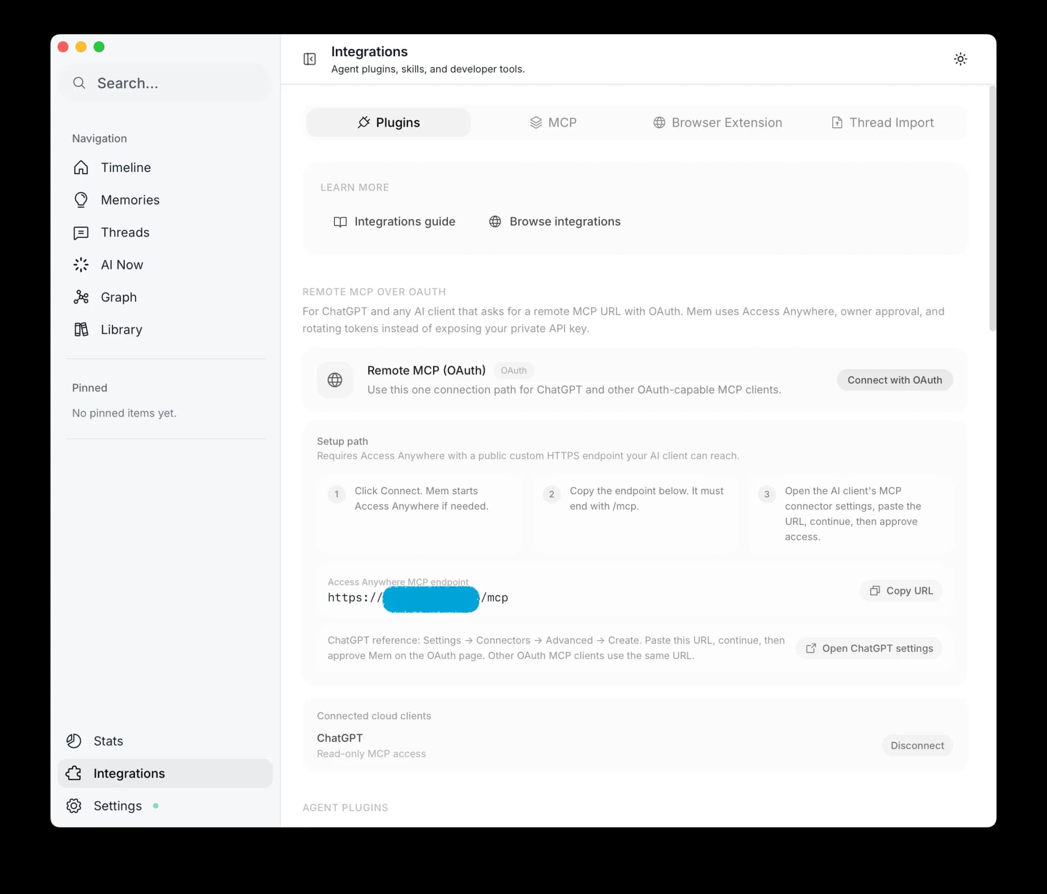 Start Remote MCP OAuth from Mem