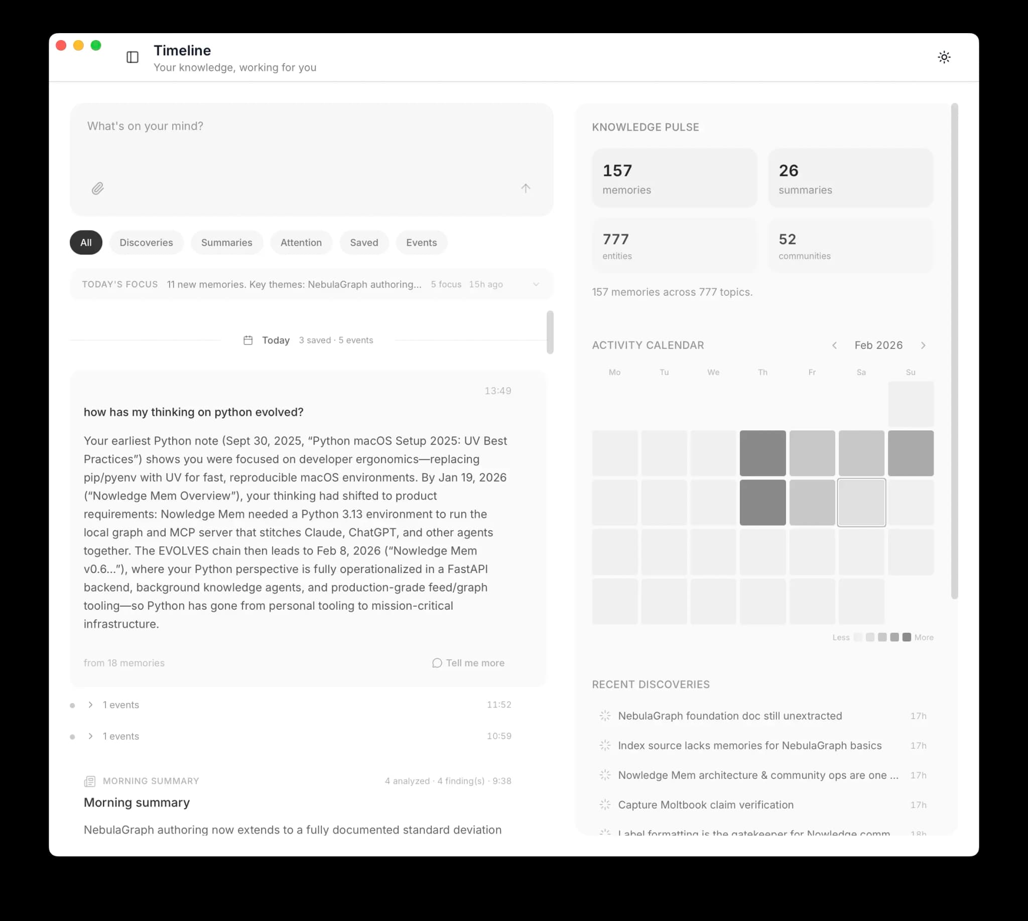 Nowledge Mem Timeline