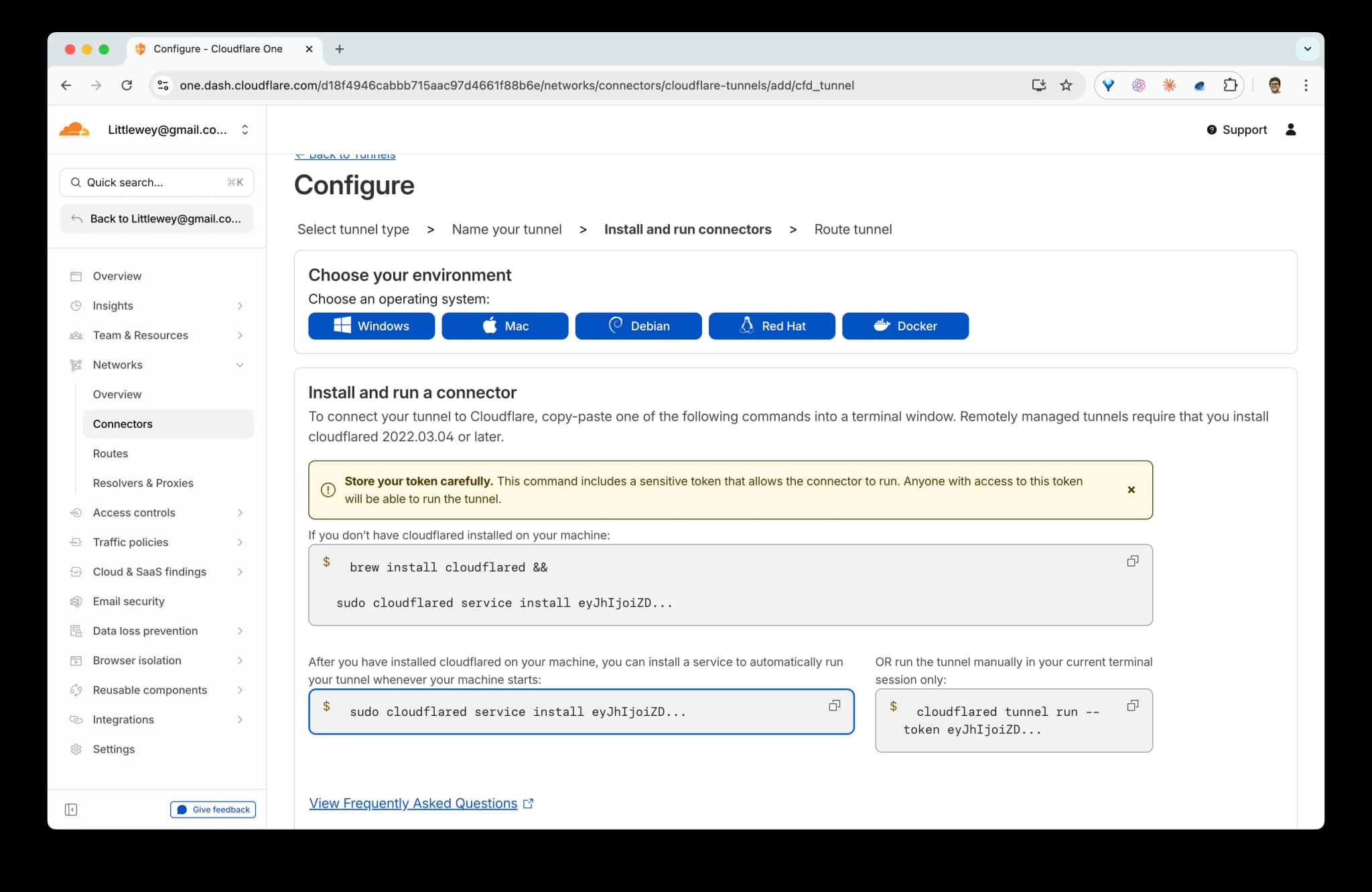 Copy token from command