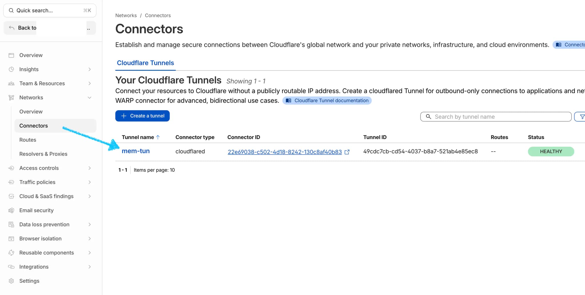 进入 tunnel 详情