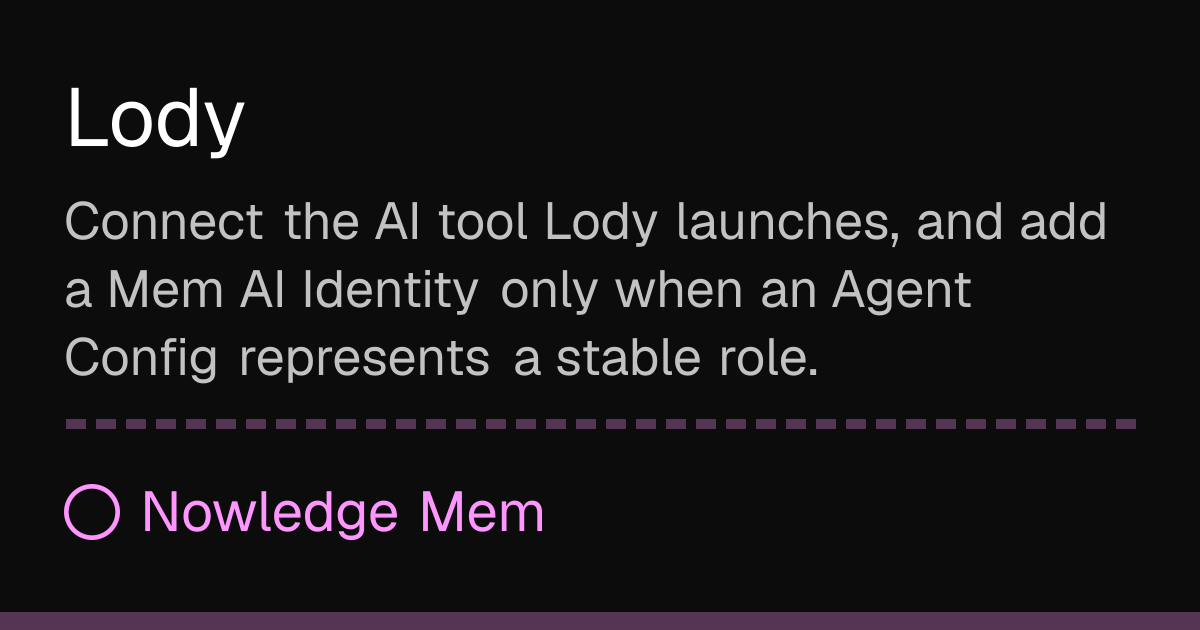 Lody | Nowledge Mem