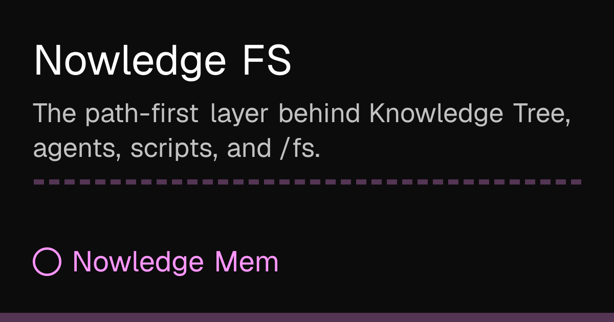 Nowledge FS | Nowledge Mem