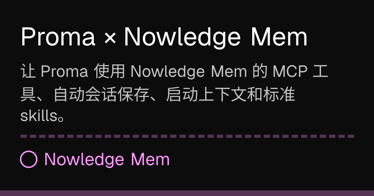 Proma × Nowledge Mem | Nowledge Mem