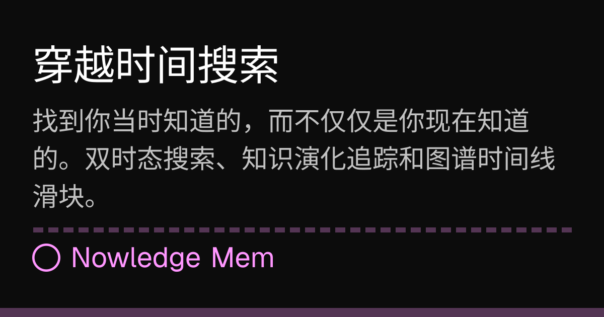 穿越时间搜索 | Nowledge Mem